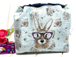 Load image into Gallery viewer, Hoppity Hop Drawstring Bunny Project Bag
