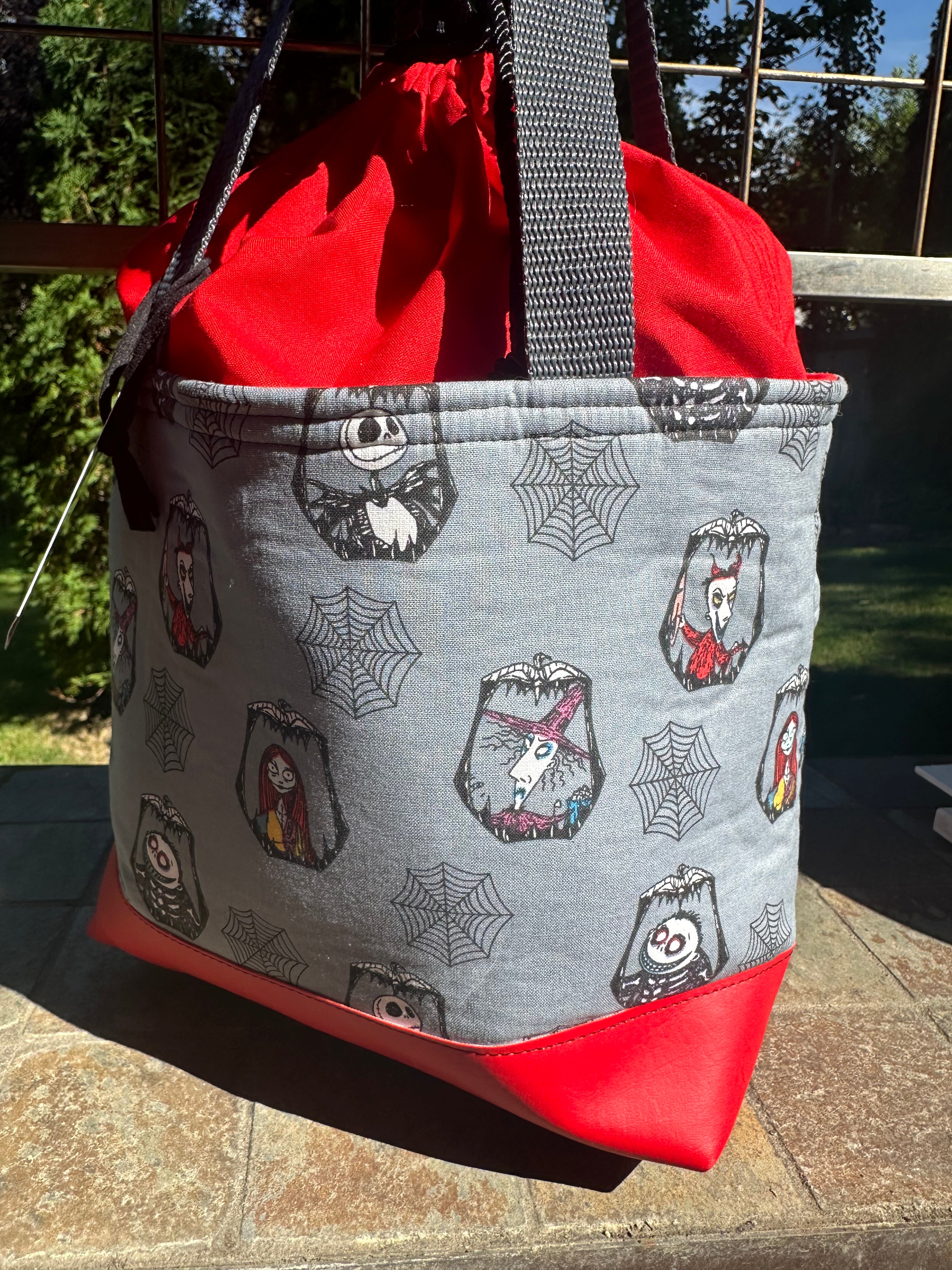 Sweet Jack and Sally Drawstring Project Bag