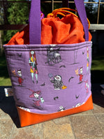 Load image into Gallery viewer, Sweet Jack and Sally Drawstring Project Bag
