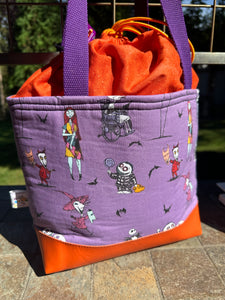 Sweet Jack and Sally Drawstring Project Bag