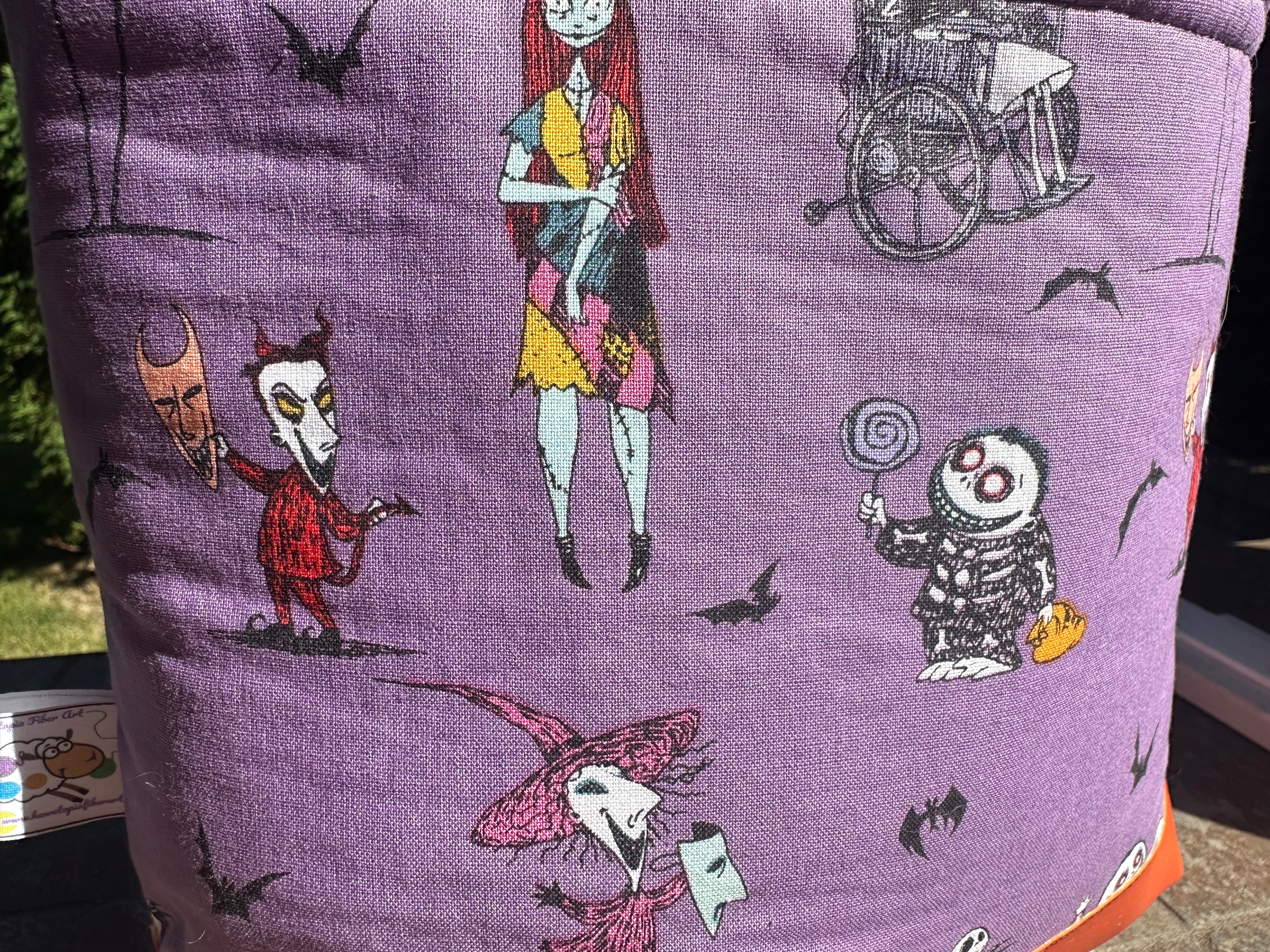 Sweet Jack and Sally Drawstring Project Bag