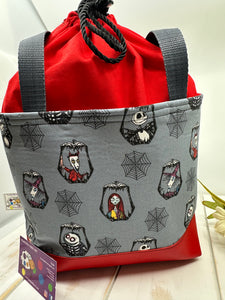 Sweet Jack and Sally Drawstring Project Bag