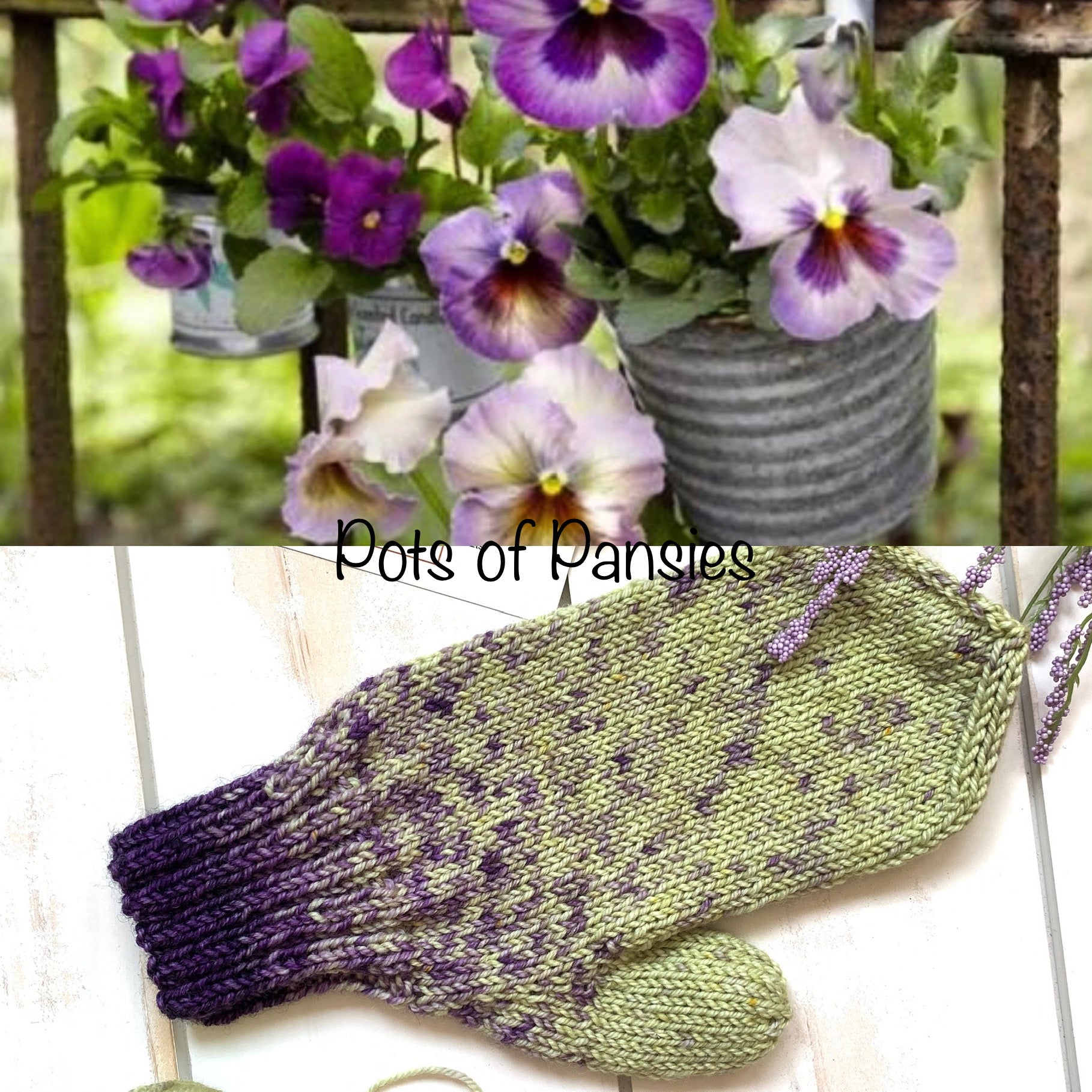 Fractured Color Yarn Worsted Mittens